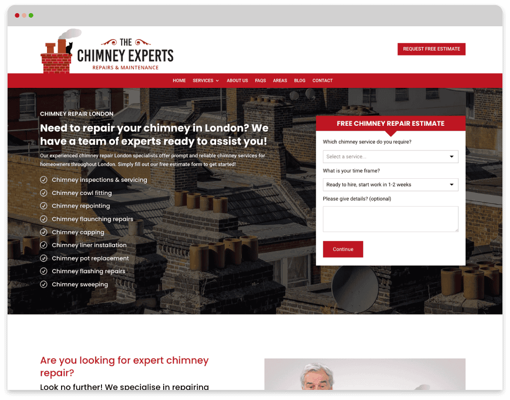 The Chimney Experts Web Design