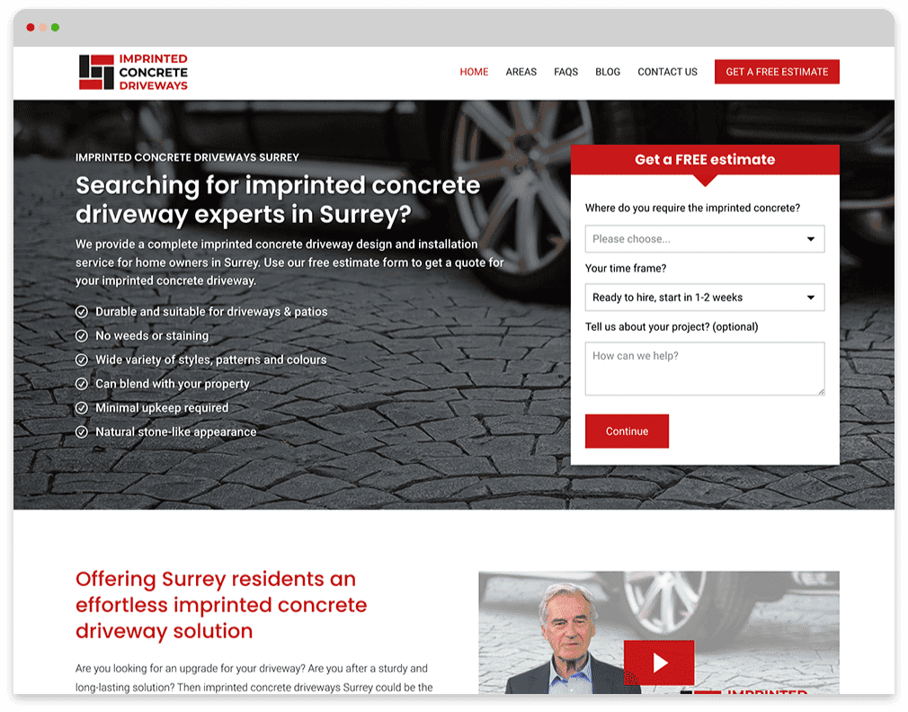 The Imprinted Concrete Company Web Design