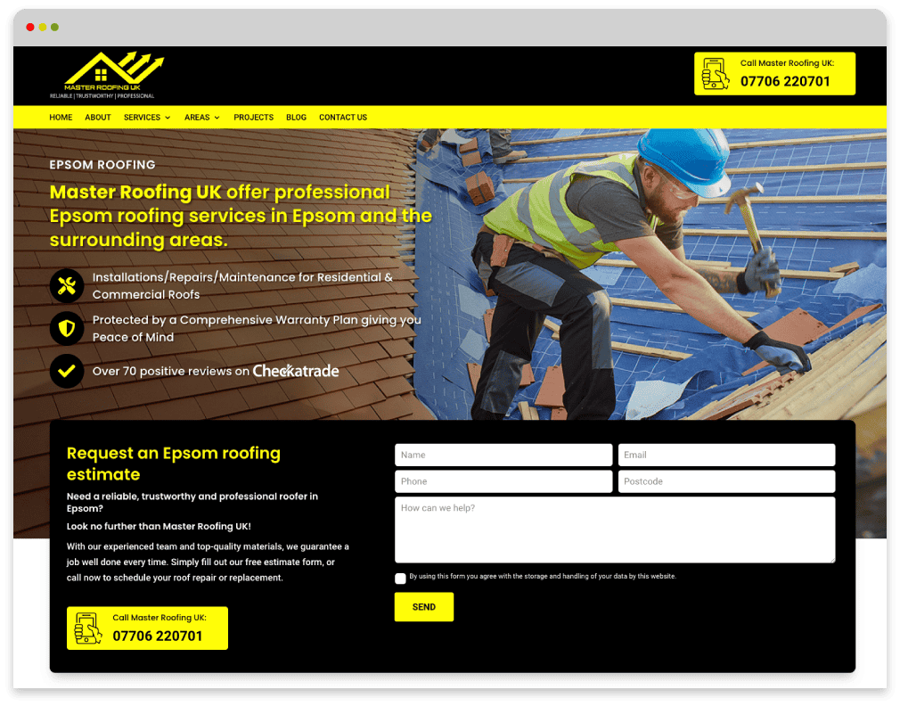Master Roofing UK Web Design