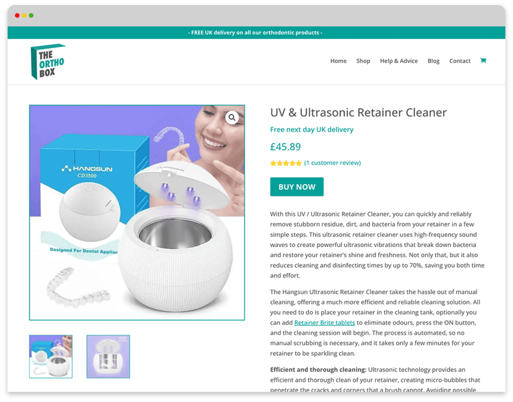 The Ortho Box Web Design